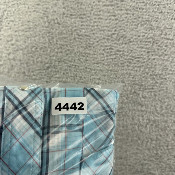 Wrangler Western Shirt Mens Large Blue Plaid Pearl Snap Button Up‎ Lightweight - Picture 9 of 9